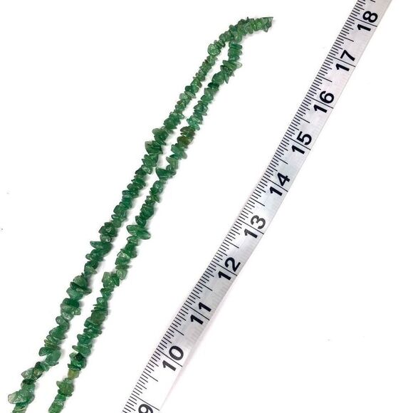 Green Aventurine Chip Stone Necklace | 17” Boho Gemstone Jewelry - Picture 5 of 5